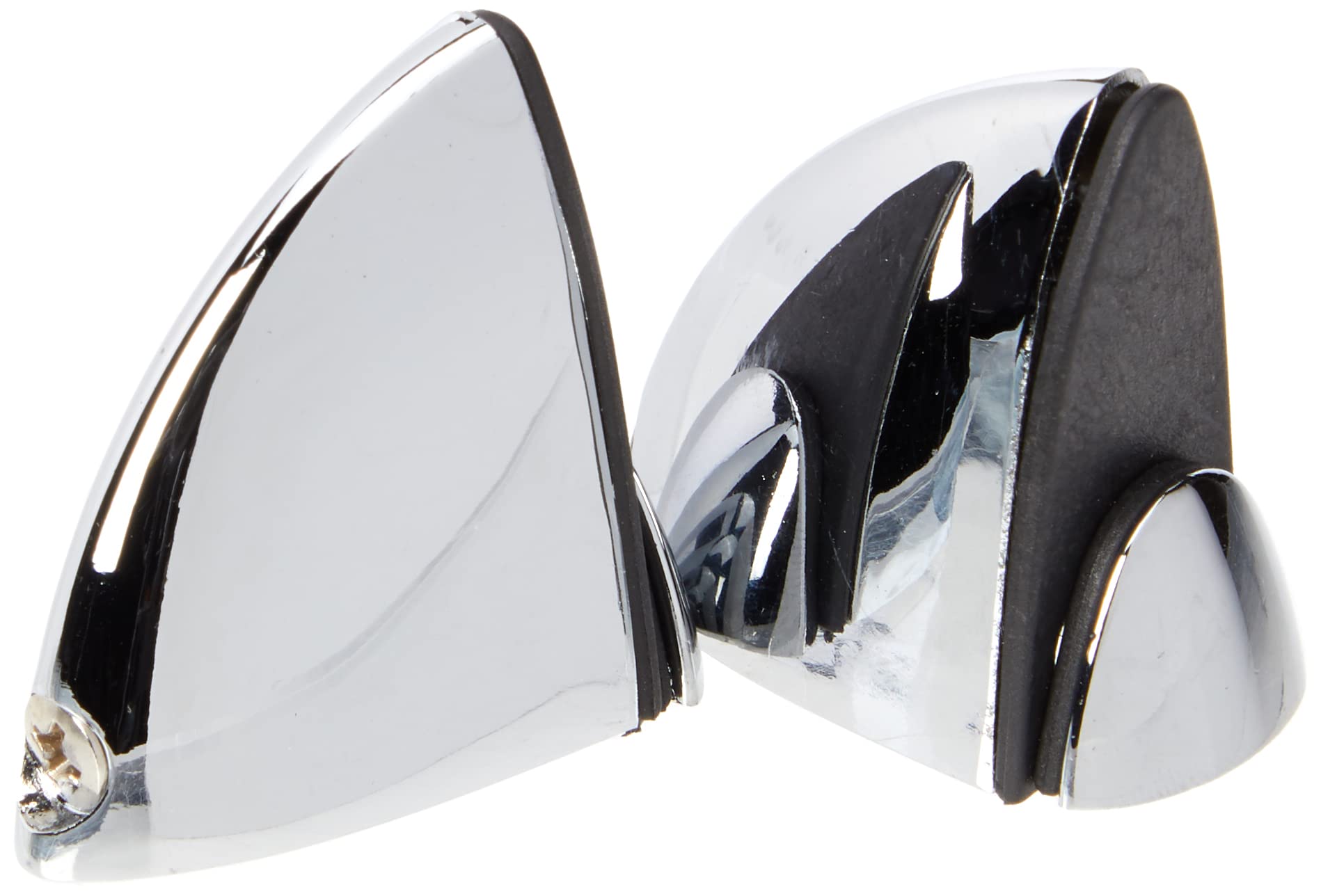 Merriway® BH00141 (2 Pcs) Bright Chrome Adjustable Glass Shelf Support, Small 45 x 45 mm, 3-7mm Shelf Size - Pack of 2 Pieces