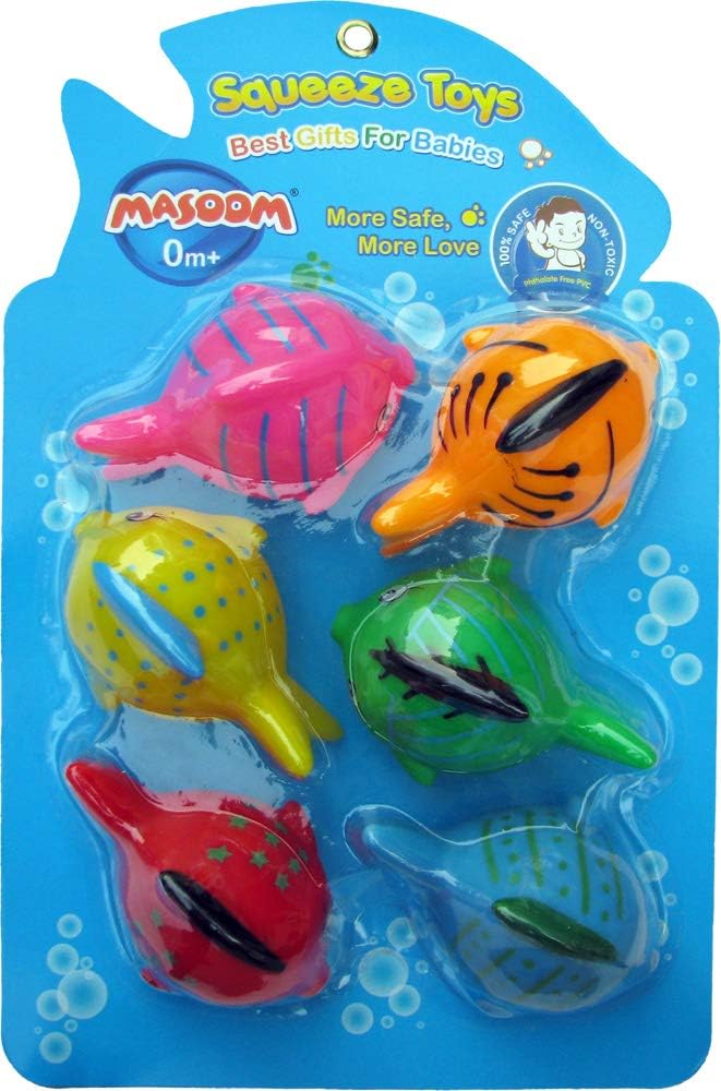 Masoom 6 Fish in Blister - Set of 6 Squeeze Toys
