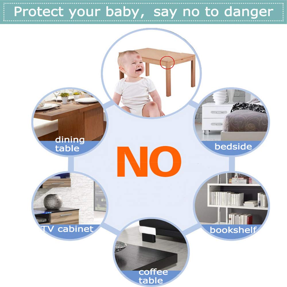 Safety Corner Protectors Guards, 8 pcs Baby Proofing Safety Corner Clear Furniture Table Corner Protection, Kids Soft Table Corner Protectors for Child for Furniture Against Sharp Corners