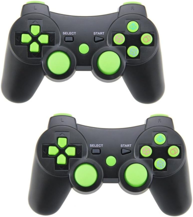 Pack of 2 PomeMall PS3 Wireless Controller Gamepad Bluetooth Dualshock Joystick Sixaxis Remote for Sony PlayStation 3 PS3, Raspberry Pi 3