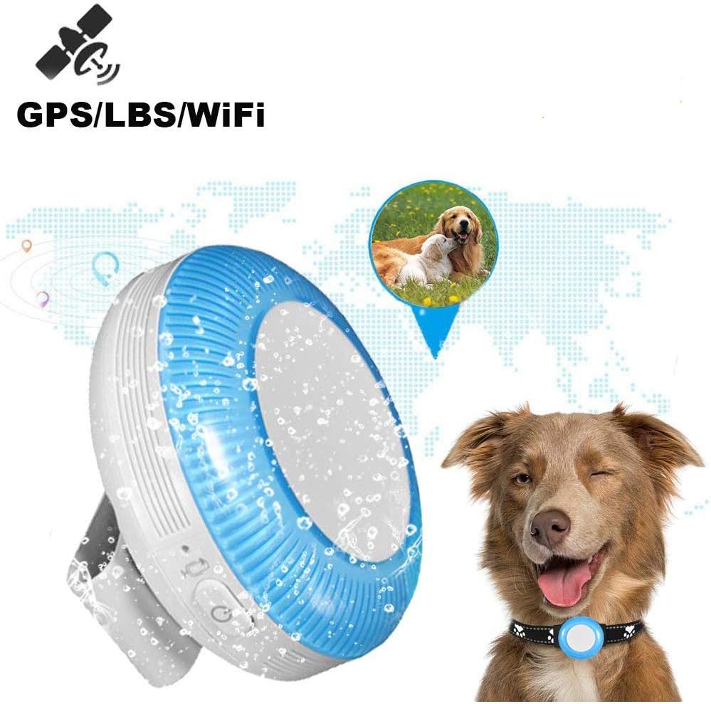MUXAN GPS Tracker for Dogs, IP65 Waterproof Tracking Device Mini Dog GPS Tracker GPS/LBS/WiFi Positioning Geofence Alarm Pet GPS Tracker for Cats Dogs Free App TK925