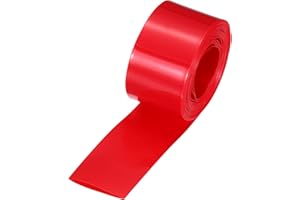 MECCANIXITY Battery Wrap PVC Heat Shrink Tubing 14mm Dia 23mm Flat 10 Feet(3meters) Red Good Insulation for Battery Pack