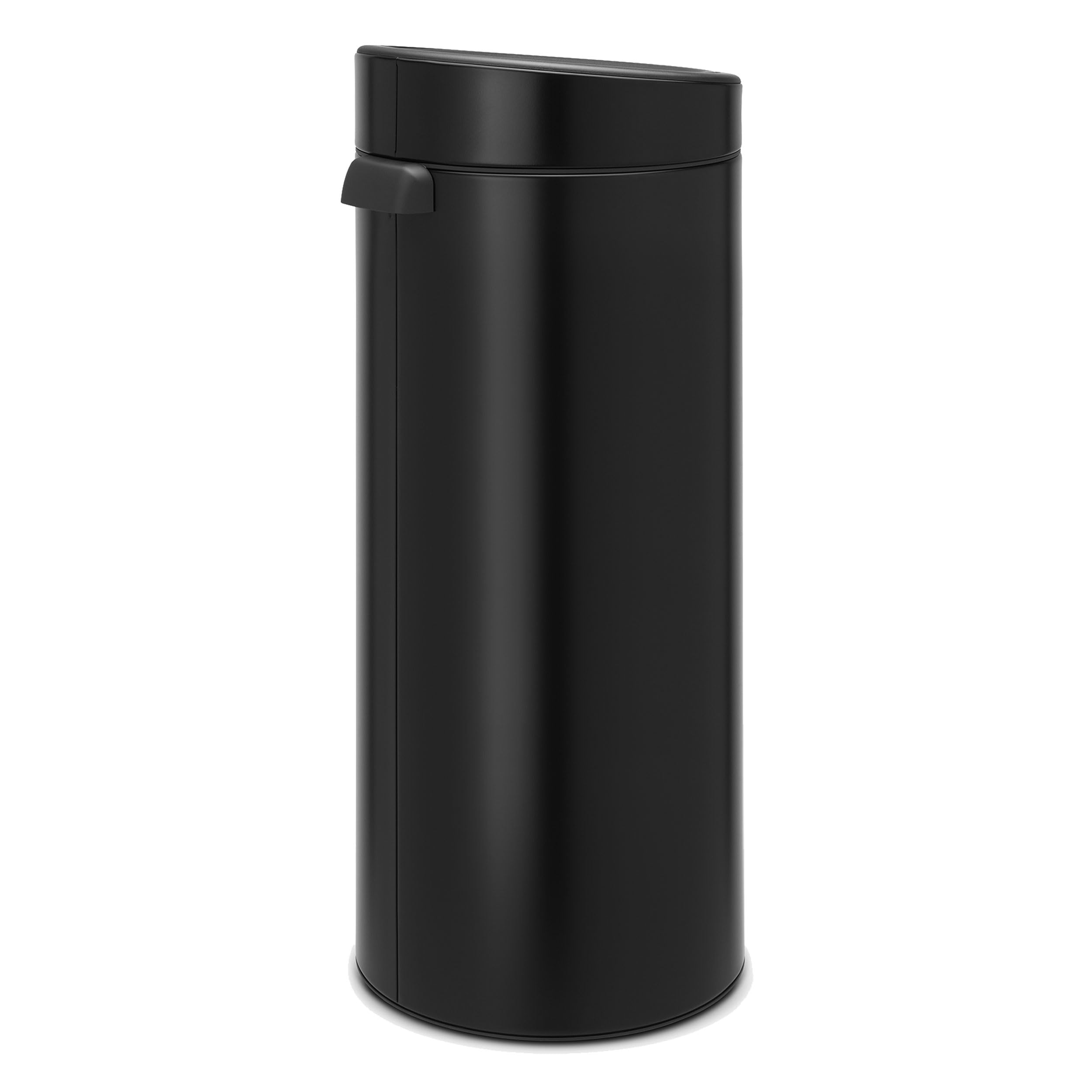 Brabantia 30 L Kitchen Touch Bin New (Matt Black) Removable Lid, Soft-Touch Open, Easy Clean Rubbish Waste Bin + Free Bin Bags