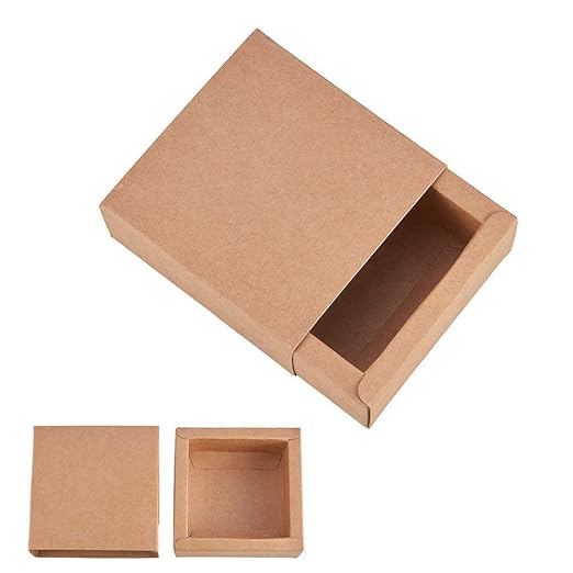 BENECREAT 20 Pack Kraft Paper Drawer Box Festival Gift Wrapping Boxes Soap Jewelry Candy Weeding