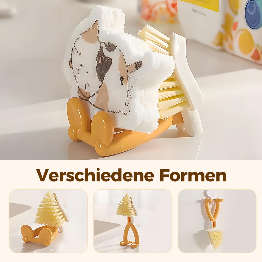 Dreiecksform Spülbürste, Spülbürste Badezimmerfugen, Hochwertiger Eckenreinigungsbürste Faltbar, Mehrzweck Bürste Reinigung Für Geschirr, Töpfe Und Arbeitsplatten, Robusten (1) 3