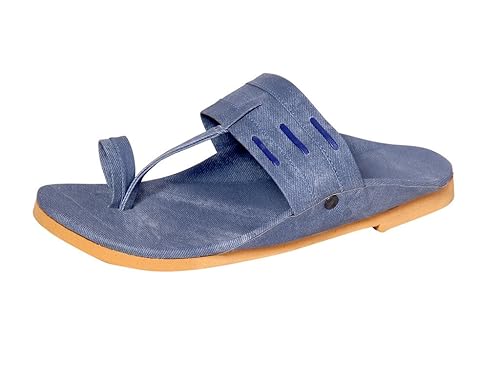 blue kolhapuri chappal
