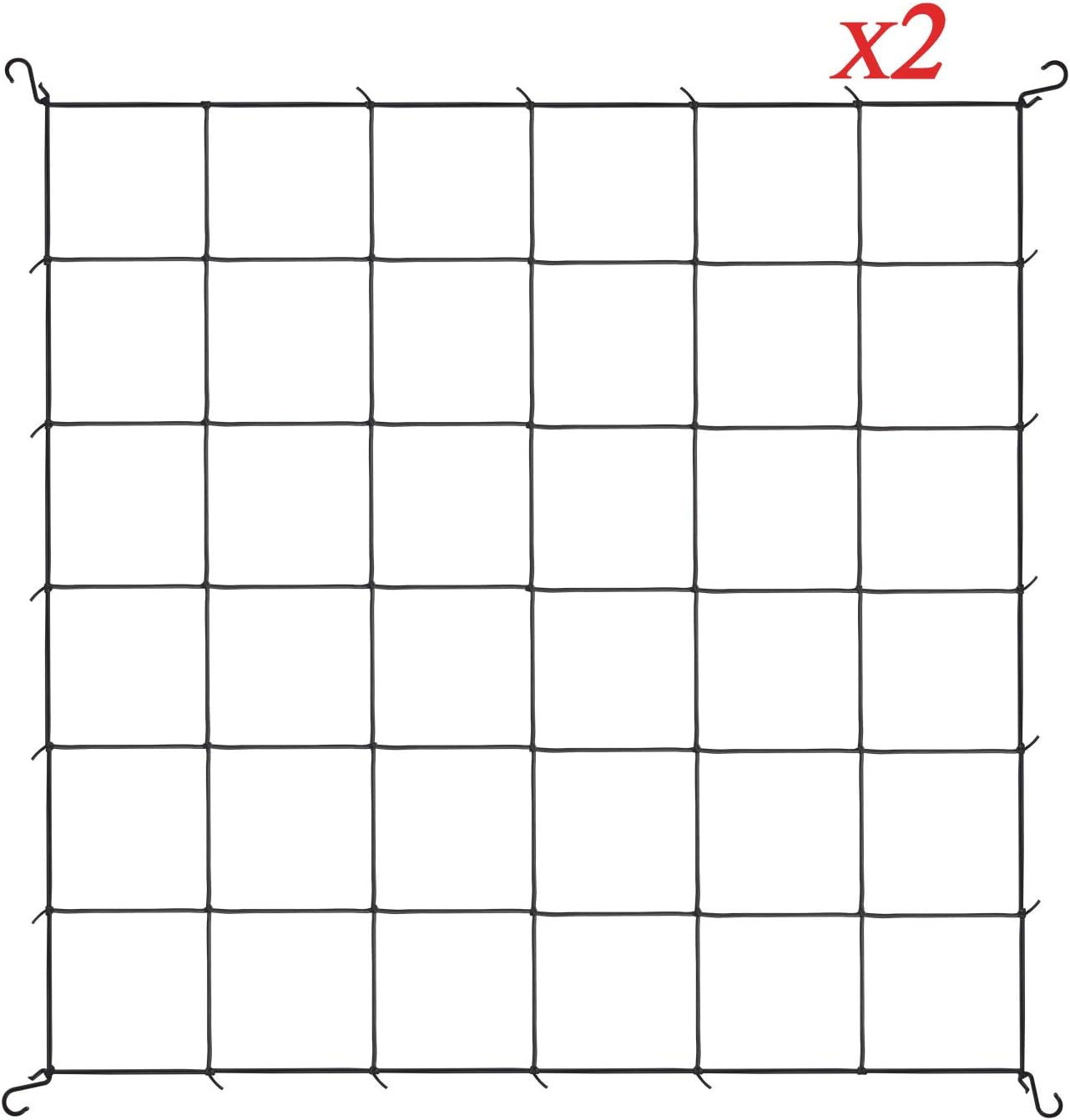 MELONFEM 2 - Pack Flexible Net Trellis Elastic Trellis Netting for Grow Tents of Any Dimensions 2'x2' 4'x2' 3'x3' 4'x4' 5'x5'(36 Growing Spaces)
