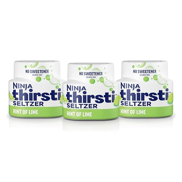 NINJA THIRSTI FLAVORED WATER DROPS, SELTZER LIME, CRISP AND REFRESHING SPARKLING WATER, ZERO CALORIES, ZERO SUGAR, ZERO SWEETENERS, MAKES 20, 12OZ DRINKS, 3 PACK, WCFLIMAM