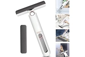 QONETIC Mini Mop for Kitchen, Table, Tile, Floor, Glass, Window - Self Squeezing, Portable, Sponge Head, Grey