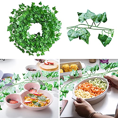 12Pcs 84Feet Artificial Ivy, Hanging Silk Fake Vines, Green Artificial