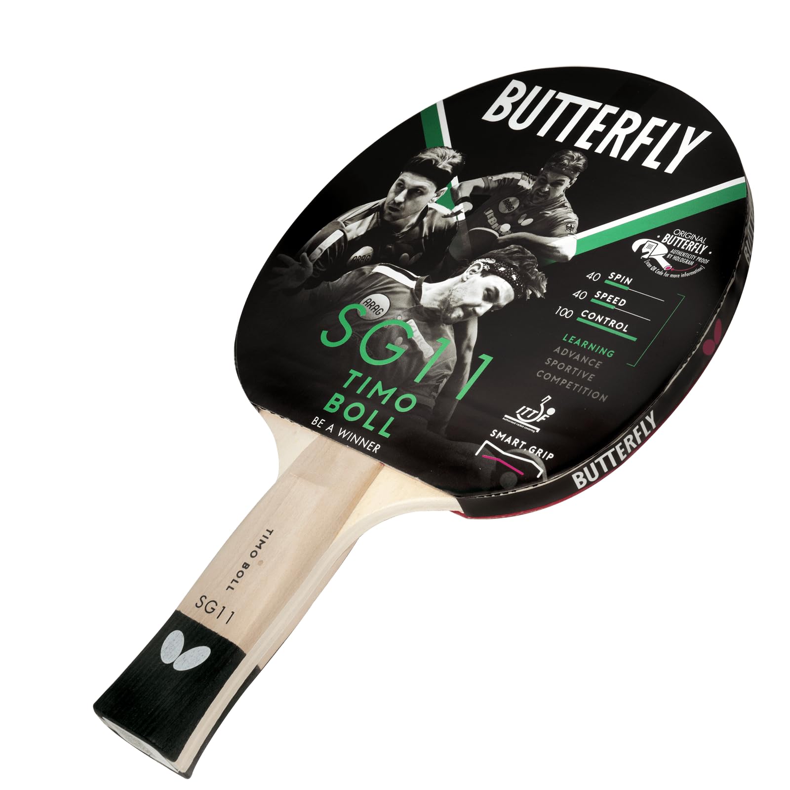 Butterfly Timo Boll SG11 Table Tennis Bat - ITTF Approved 1.5mm Addoy Rubber