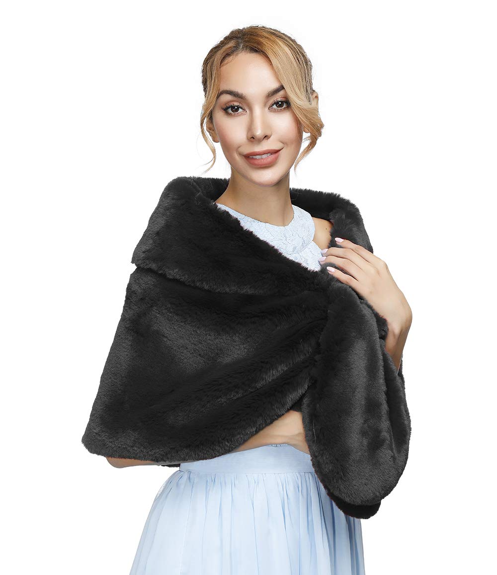 Yexinbridal Faux Fur Shawl Wrap Bridal Fur Stole Shrug Winter Wedding Cover Up Yexinbridal Faux Fur Shawl Wrap Bridal Fur Stole Shrug Winter Wedding Cover Up