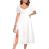 Pinup Fashion Plus Size Summer Dresses Women - Eyelet Bridal Shower Grauation Easter Spring Casual Wedding Guest Long Dress