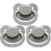 CutiePlusU Pacifier Large Shield Gray 3 Pack