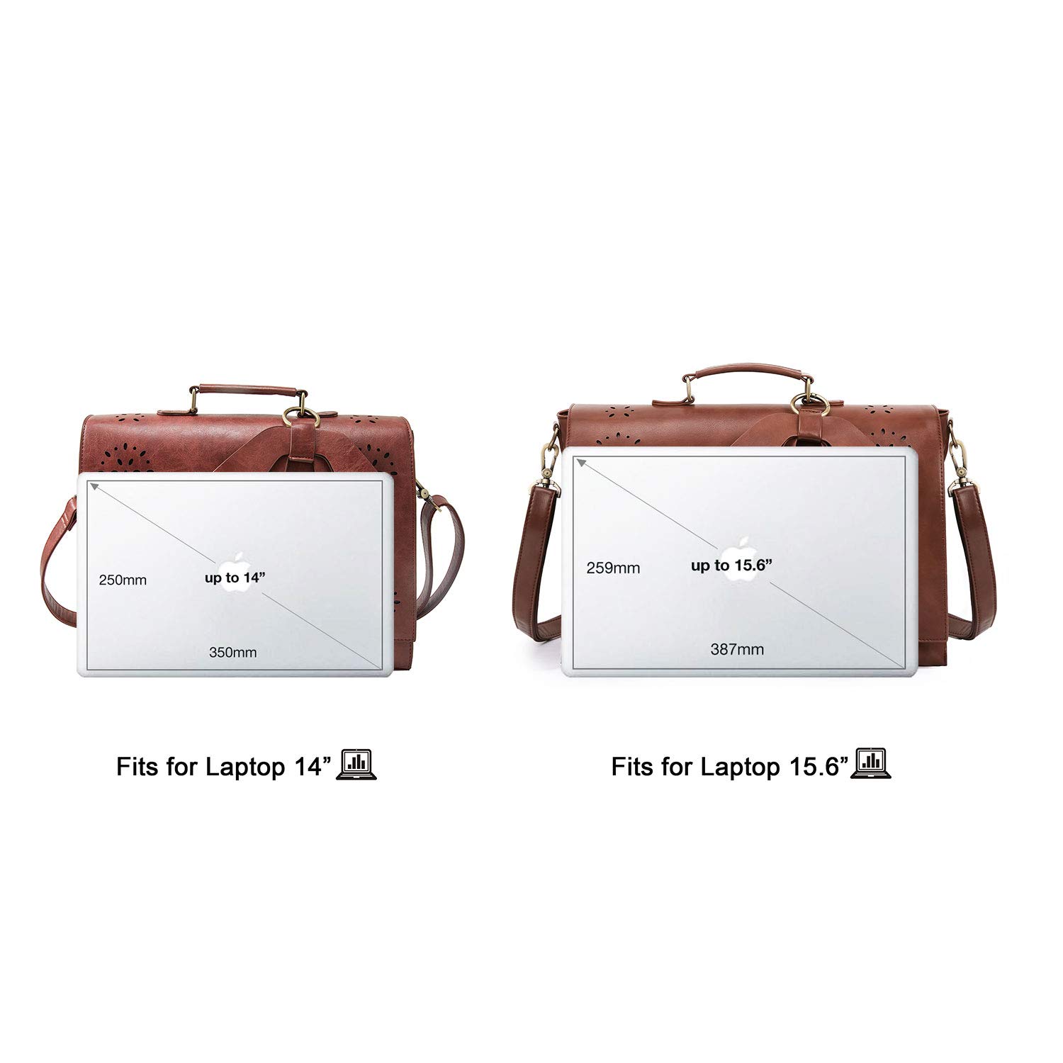 ECOSUSI Women's Briefcase Vegan Leather Laptop Bag for Work Shoulder Computer Satchel Bag with Detachable Bow