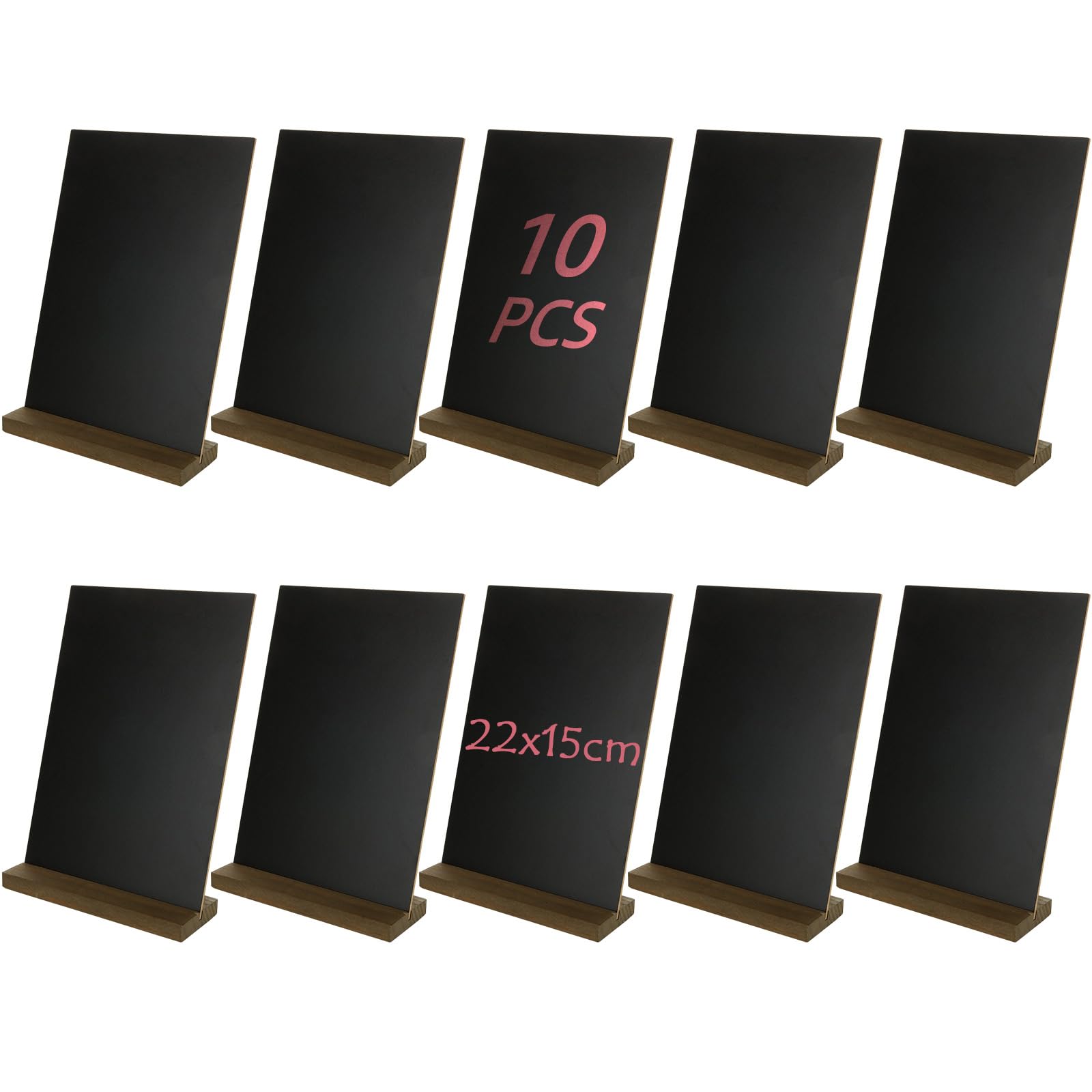 DAJAVE 10 Pcs Chalk Board Mini Blackboard Signs, 22x15cm Small Blackboard Sign Double Sided Chalkboard with Stand Tabletop Blackboards for Pricetags, Weddings, Parties, Bakery