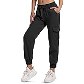 Enaisyl Hiking Pants for Women Water Resistant with Pockets Jogger Cargo Pant Lightweight Quick Dry for Camping Black