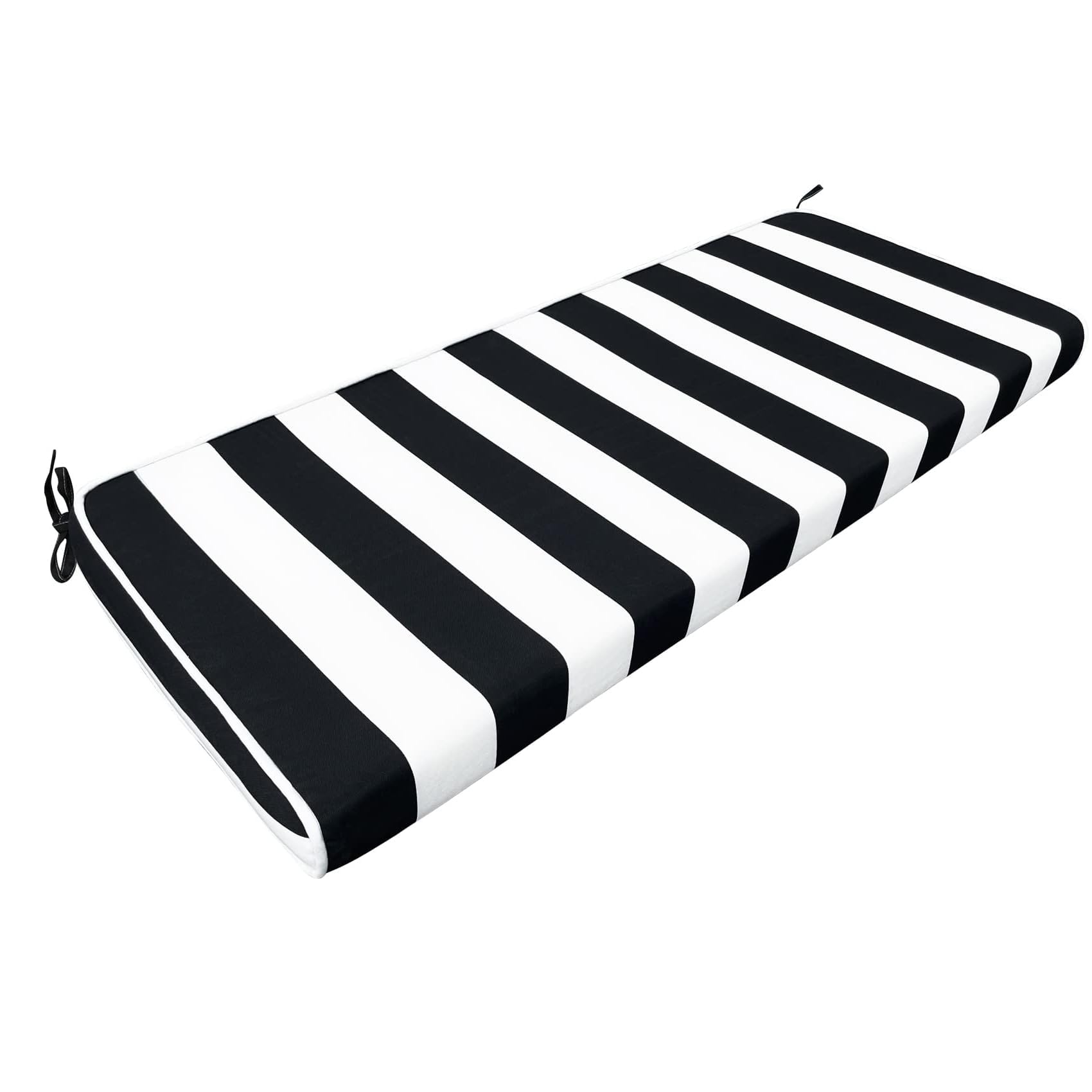 Photo 1 of Pcinfuns Outdoor Bench Cushions,59 x 18 x 3 Inch Patio Furniture Water-Resistant Chair Cushion,Loveseat Garden Sofa Settee Couch Swing Pads with Handle and Adjustable Straps,Black White