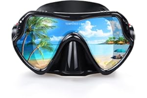 EXP VISION Snorkel Diving Mask, Professional Snorkeling Mask Gear, Ultra Clear Lens with Wide View Tempered Glass Goggles,Anti Leakage Scuba Mask, Silicone Swimming Goggles Mask for Adults, 3 Color