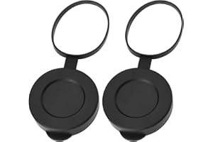 LT Easiyl 2pcs Rubber Objective Lens Caps Objective Lens Protective Cover Compatible with 8x42 10x42 12x42 Binoculars Monoculars, Black