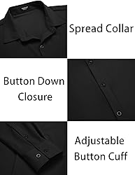 COOFANDY Men's Dress Shirts Long Sleeve Big and