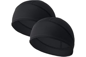 B BINMEFVN 2 Pieces Skull Cap for Men Women Helmet Liner Cooling Hat Beanie Breathable Running Cycling Hat