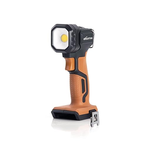 Evolution Power Tools R1000TOR-Li - Portable Cordless LED Work Torch - Rechargeable Light, 750/1000 Lumens, 18v Li-Ion, Battery Not Included