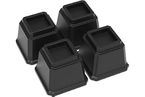 Napnapday Bed Risers 4 Inch Heavy Duty 4 Pack Bed Furniture Elevators, 1,500 lbs Lifts Up Riser for Sofa and Table, Black