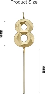 DTXLX 18th Birthday Candles Gold Number 18 Cake Topper Set 2 view 5