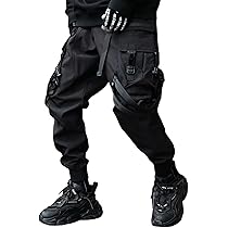 XYXIONGMAO Men's Techwear Japanese Streetwear Goth Black