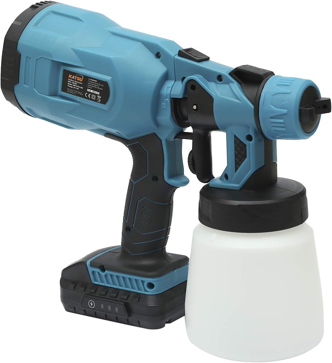 KATSU 18V Cordless Battery Power Paint Painting Sprayer Gun, 2.0Ah Battery Included, for Garden Fence Wood Treatment - Image 5