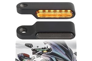 evermotor Mini Handlebar 6 LED Turn Signals ：Waterproof Motorcycle Blinkers Aluminum Alloy Front Indicators Running Light Compatible with Harley, Sportster, Honda, Yamaha, Suzuki, Kawasaki