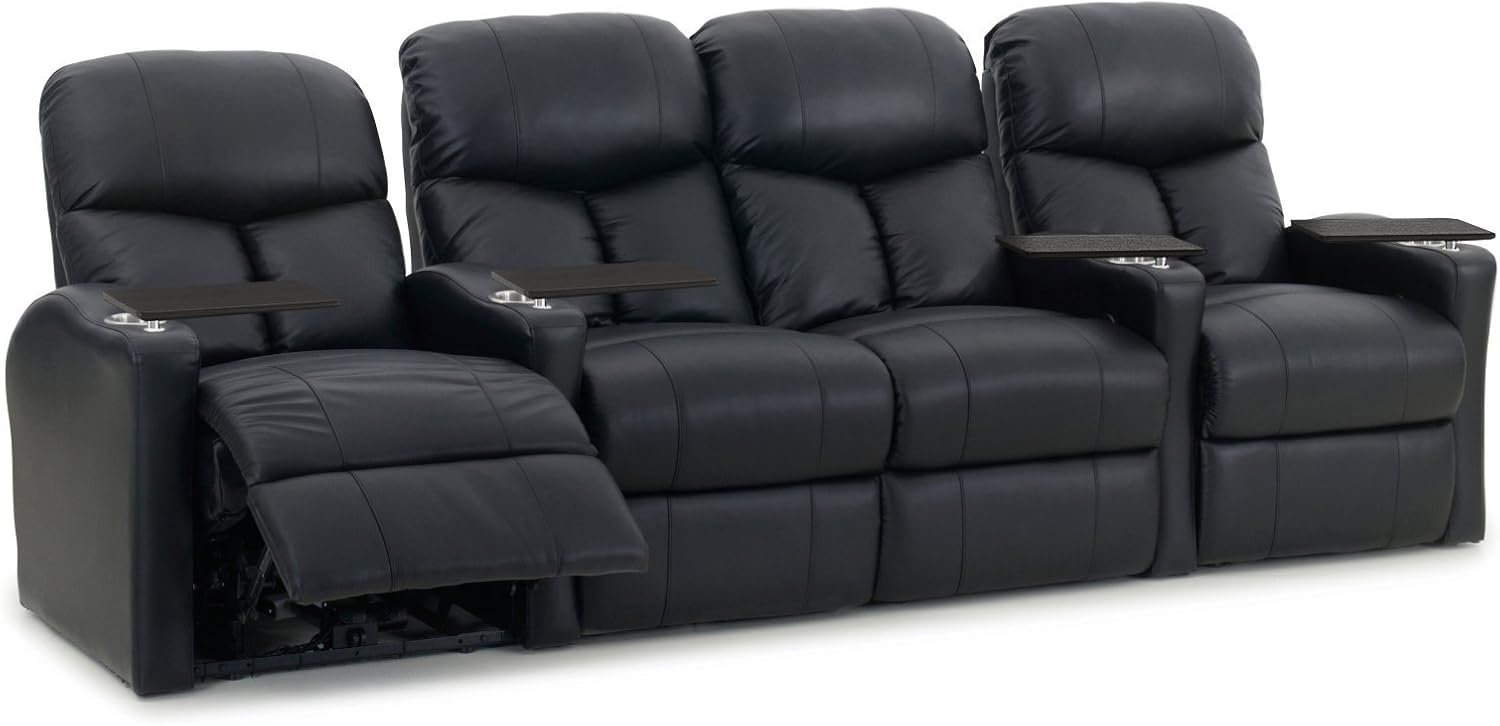 Octane Seating Octane Bolt XS400 Motorized Leather Home Theater Recliner Set (Row of 4): Furniture & Decor
