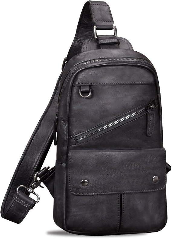 mens genuine leather sling bag