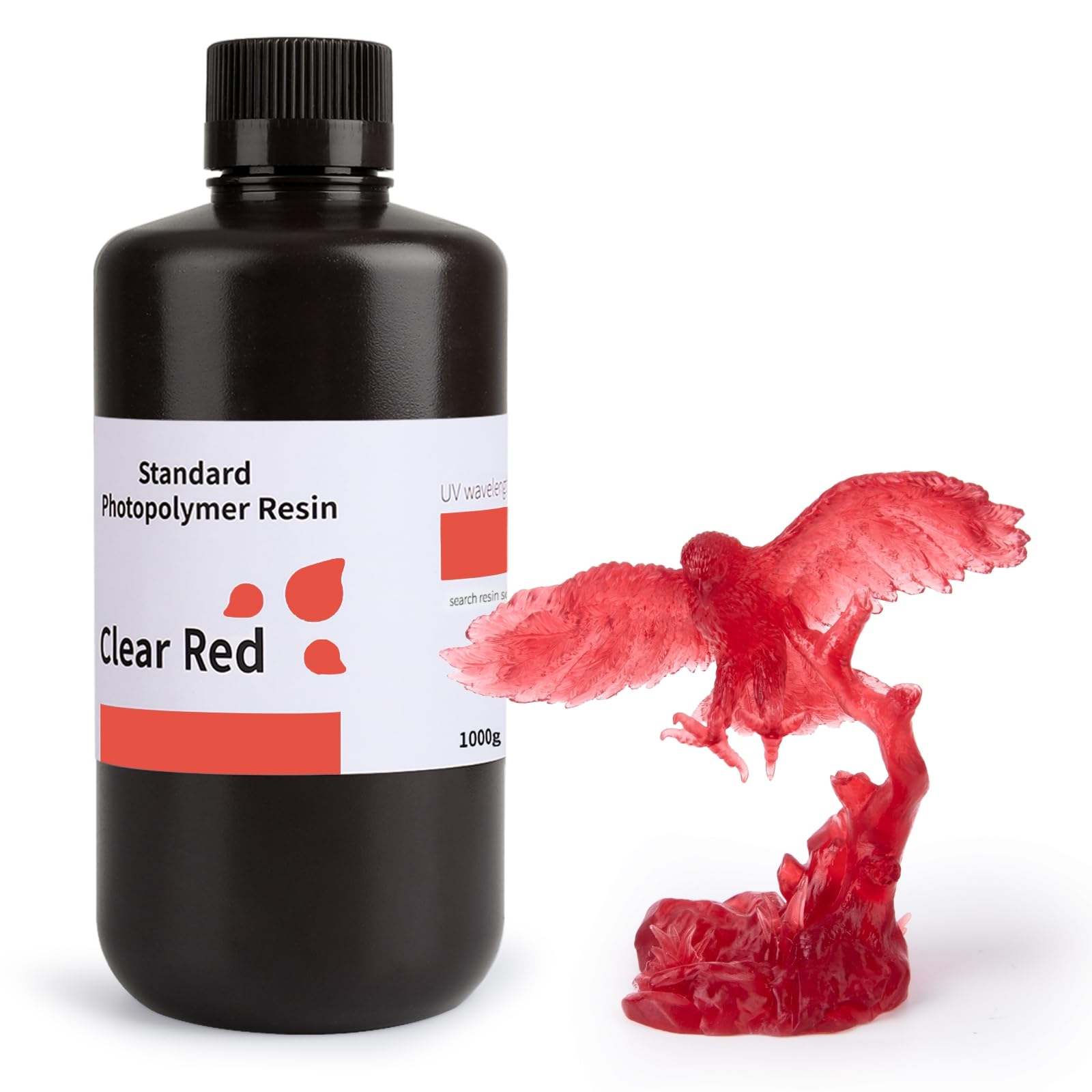 ELEGOO Resina para Impresora 3D Estándar Rojo Claro 1000g
