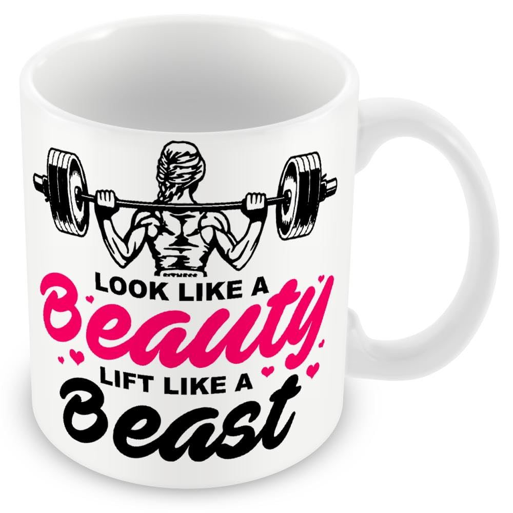 Mug Gift for Female Personal Trainer - Look Like A Beauty Lift Like A Beast