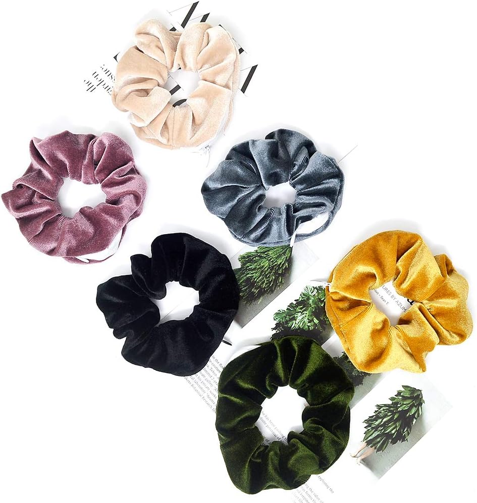 Velvet Hair Tie Scrunchies for Girls & Women
