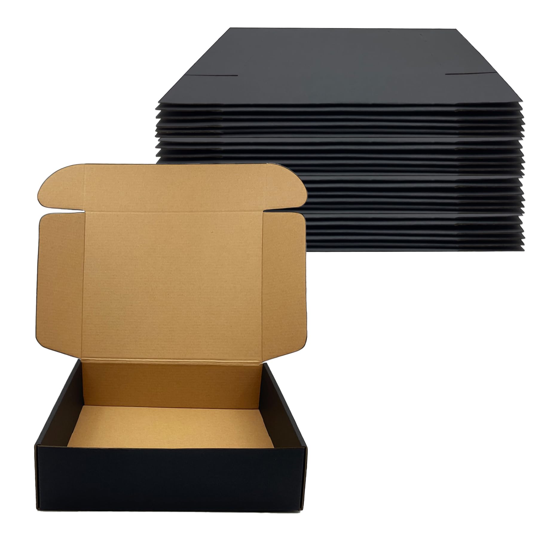 Photo 1 of 24 Pack 11x9x3 inch Black Shipping Boxes ?Cardboard Packaging Boxes for Mailing Shipping Corrugated Cardboard Boxes for Packaging Small Business Craft Flat Shipping Boxes Empty Gifts Giving Products