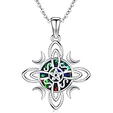 Twoowl Witch Knot Necklace 925 Sterling Silver Celtic Pagan Witchy Pendant Wiccan Jewelry Gifts for Women Mom
