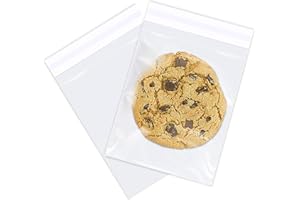 WEPOLY - 4" x 6" (100 Count) Clear Small Cellophane Bags - Self Sealing Cello Plastic Poly Bags- for Photo, Jewely, Bakey, Treats, Candies