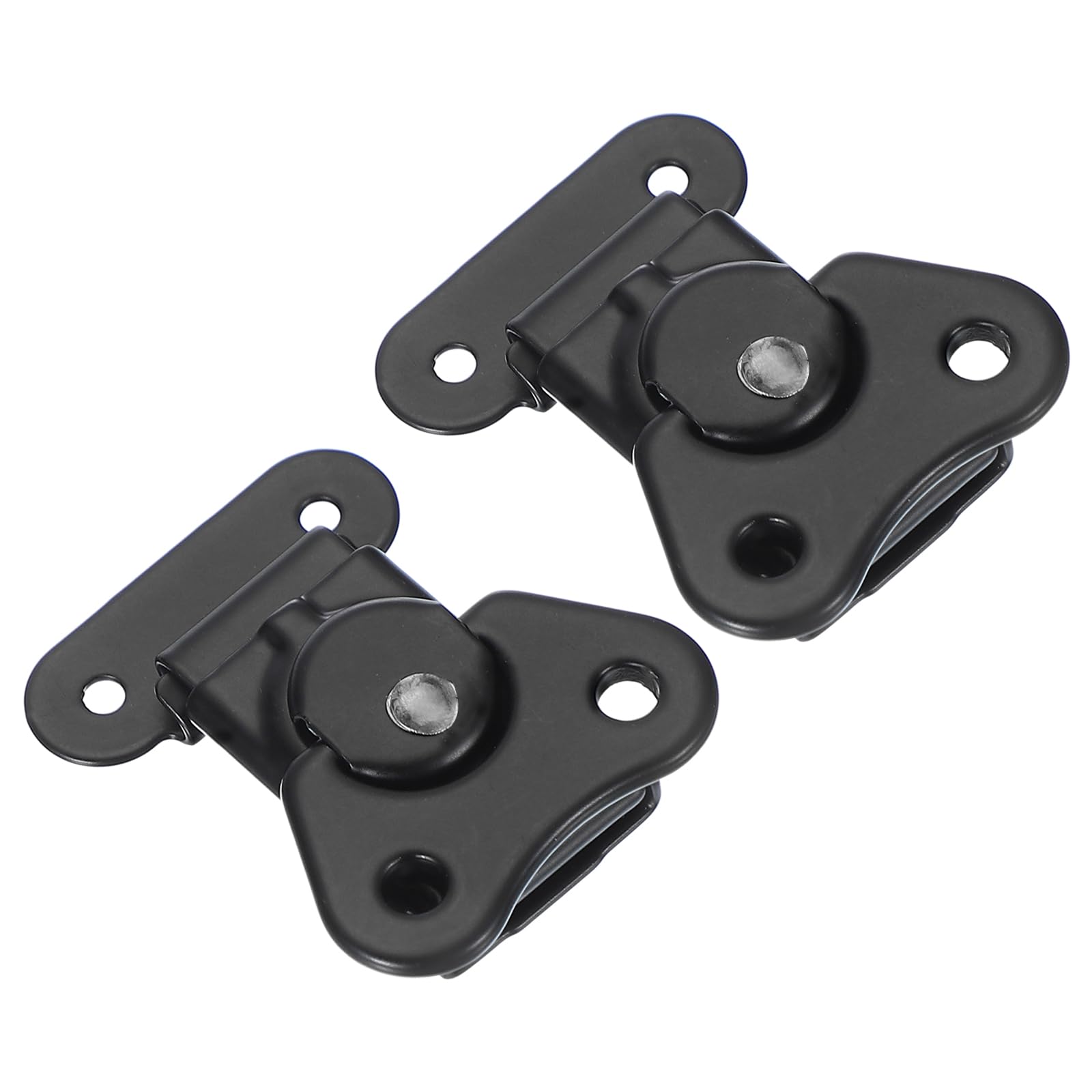 PATIKIL Spring Loaded Small Butterfly Twist Latch 2"x1.5", 2 Pack Steel Twist Latch and Keeper Toggle Clamp Metal Hardware for Case Box Chest Closure, Black