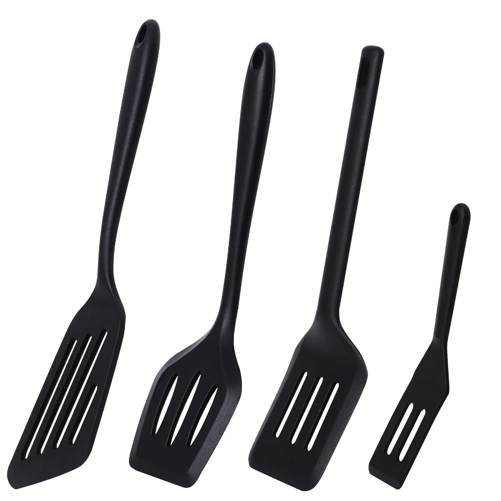 Eolilim 4PCS Pan Silicone Turner, Reusable Silicone Spatula Set, Easy to Clean, Kitchen Utensils for Cooking, Pancakes, Omelets