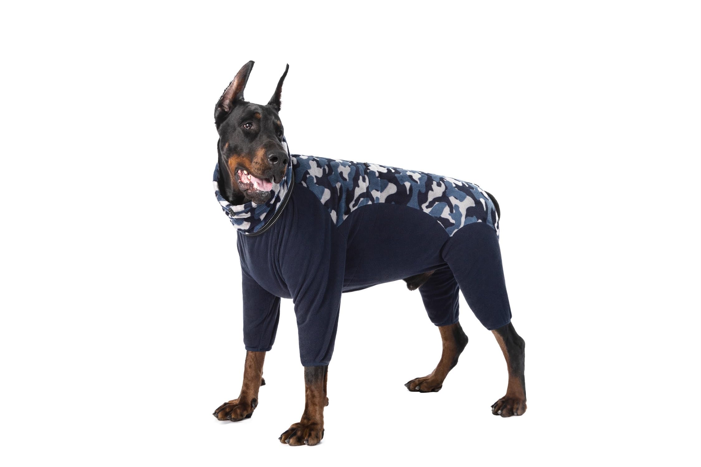 Dog Clothing,Pet Winter Thickened Warm Four-Legged Jumpsuit with Zipper D-ring Reflective Strips,Dog Adjustable Anti-Hair Windproof Jacket for Small Medium Large Dogs_XL(Blue) — image 1