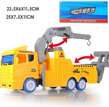 Leoie Kids Mini Metal Car Toys Vehicle Educational Toys Engineering Vehicle Model for Birthday Christmas Gifts Inertial Engineering Towing Crane