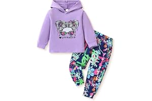 GOLLUNER Toddler Baby Girls Clothes Long-sleeve Tie Dye Hoodie Pullover and Sweatpants Heart Print Hooded Outfits Set