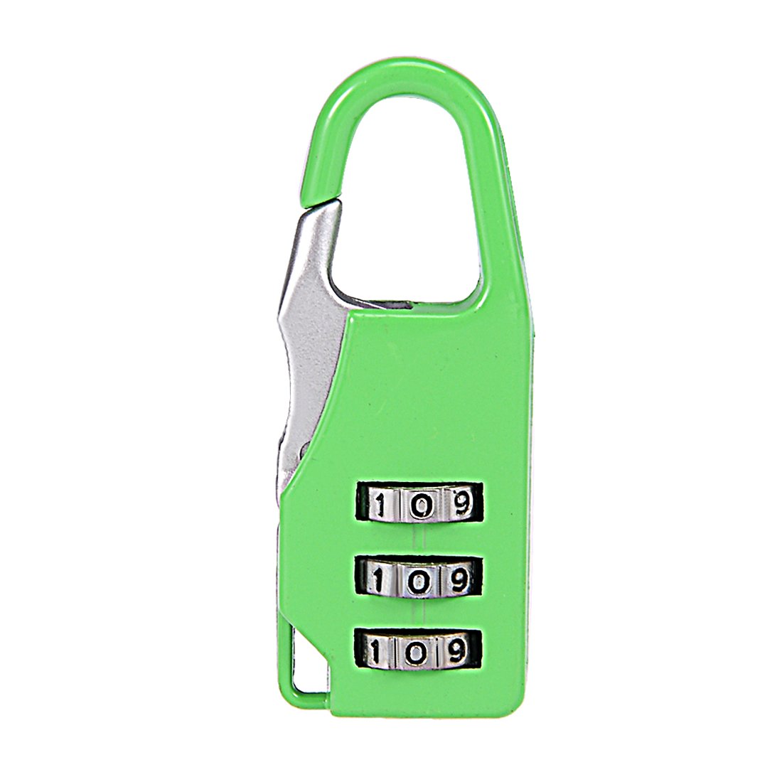 Sourcingmap 3 Digit Combination Padlock, 3.5mm Shackle, Zinc Alloy Code Padlock Green