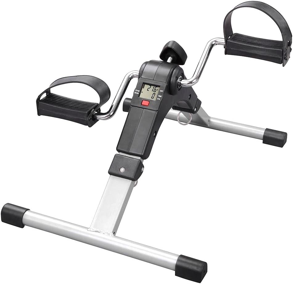 Kemket Folding Mini Exercise Bike Pedal Exerciser With Multi Function Digital Display