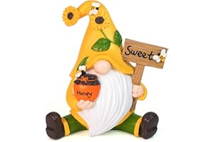 KNOMEKO Bee Gnomes Spring Garden Gnomes Decorations Summer Sunflower Gnome Decor Outdoor Bumble Bee Gnome Decorations for Home, Bee Tiered Tray Decor