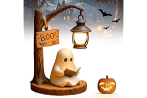 AprYew Cute Ghost Reading Lantern, Ghost Reading Book Lamp, Halloween Decor Night Light, Perfect for Desk, Mantel, Ghost Decor for Halloween Party Interior Home Decoration (1PC 4.72 ')