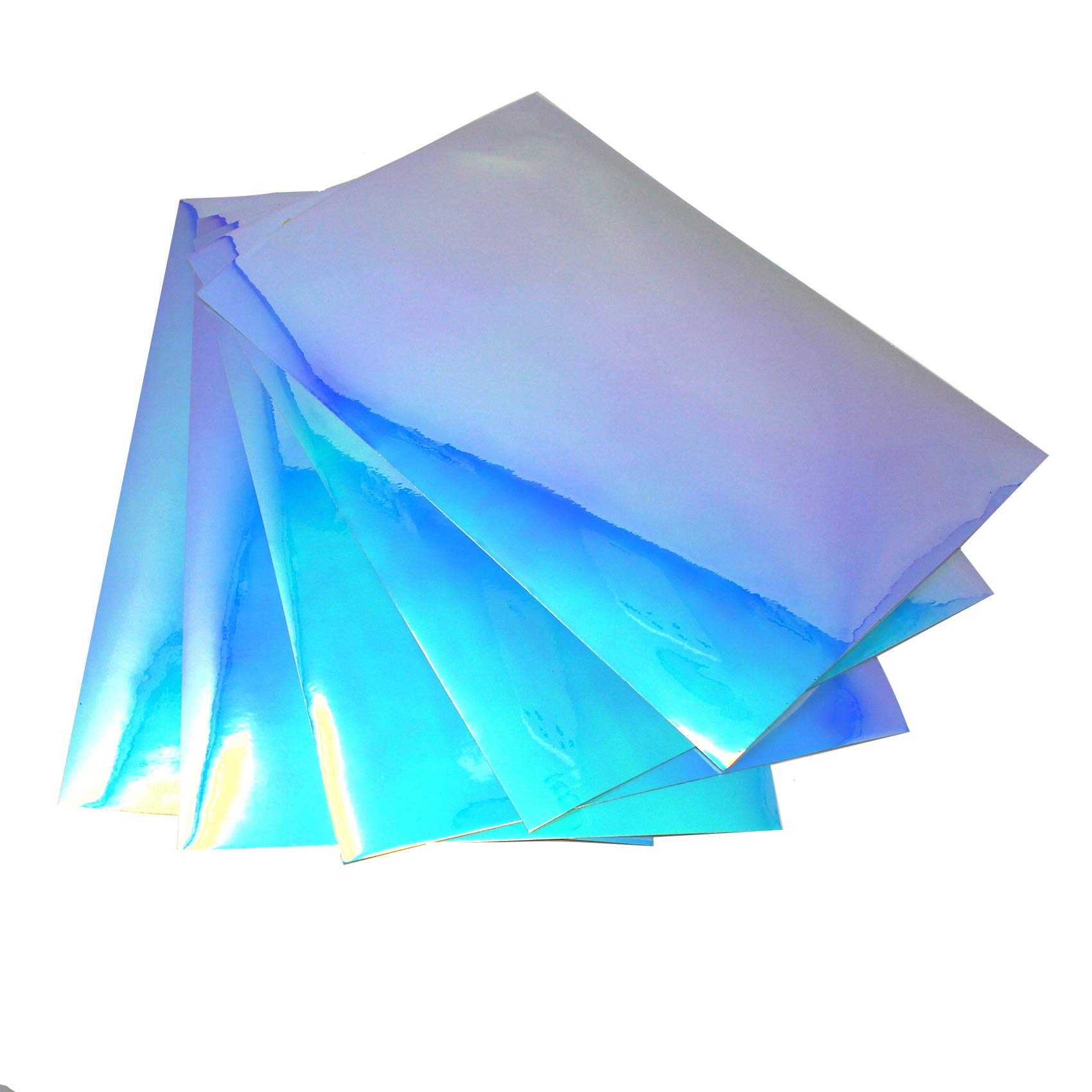 Pack of 5 DIN A4 Sheets of Craft Film, Flip-flop, Chrome Hologram, Chameleon Effect Film, Artist Film, Plotter Film, Craft DIY FF2 (Blue/Purple, Pack of 5)